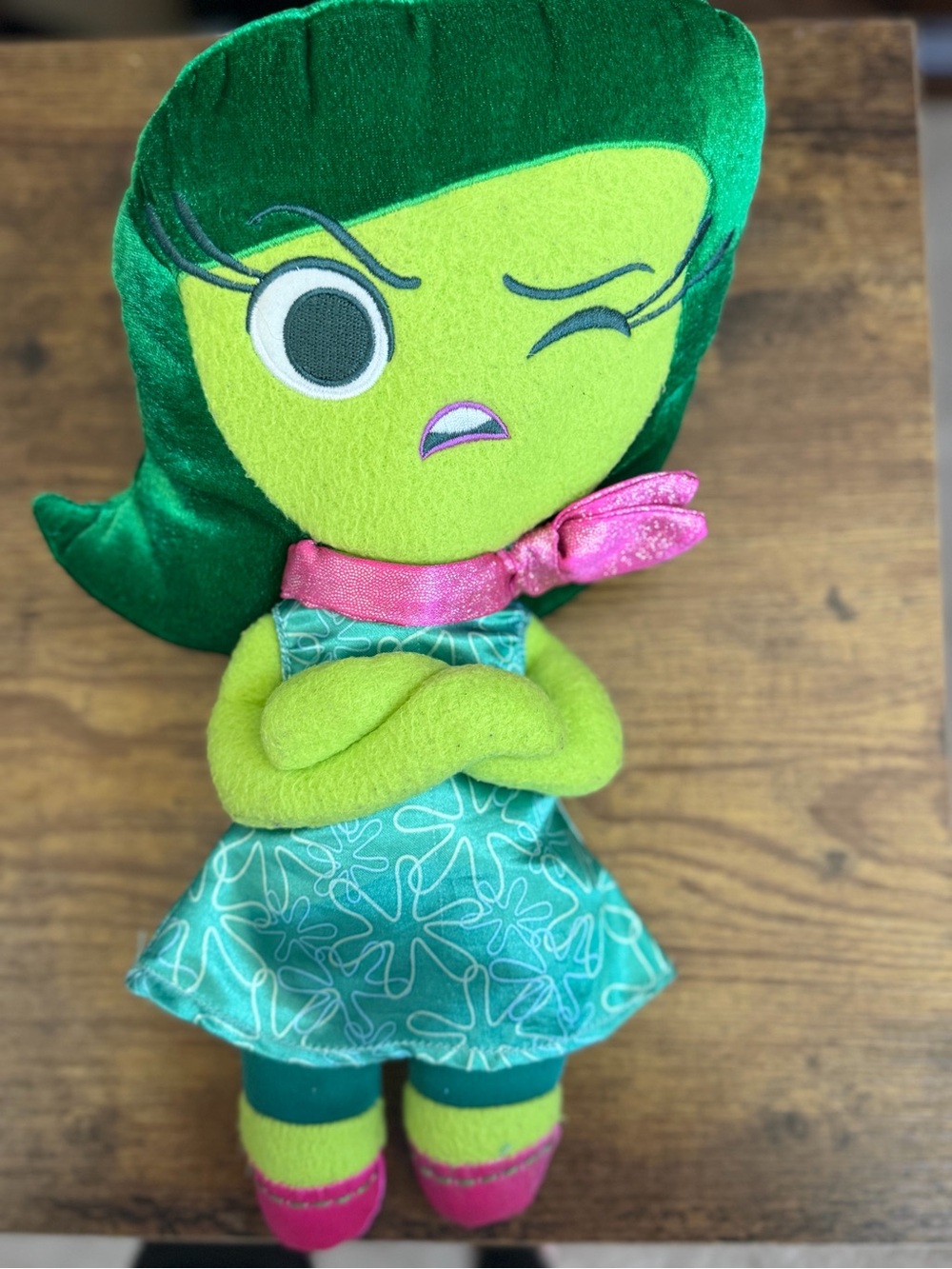 Disney Pixar Inside Out Disgust Plush Stuffed Doll 12.5" - Great Condition